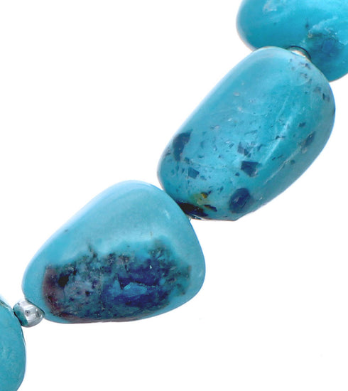 Sterling Silver Kingman Turquoise Bead Necklace KX121098